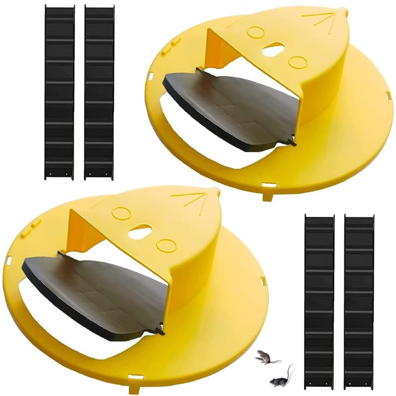 DOMISIGN Mouse Trap Bucket Lid 2 Packs - Humane, Reusable, Pet & Child Friendly