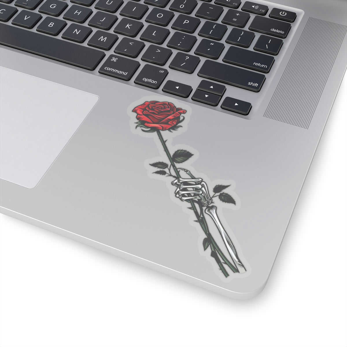 Skeleton Hand Red Rose Sticker - Skull Flower Tattoo Decal for Phone, Laptop, and More