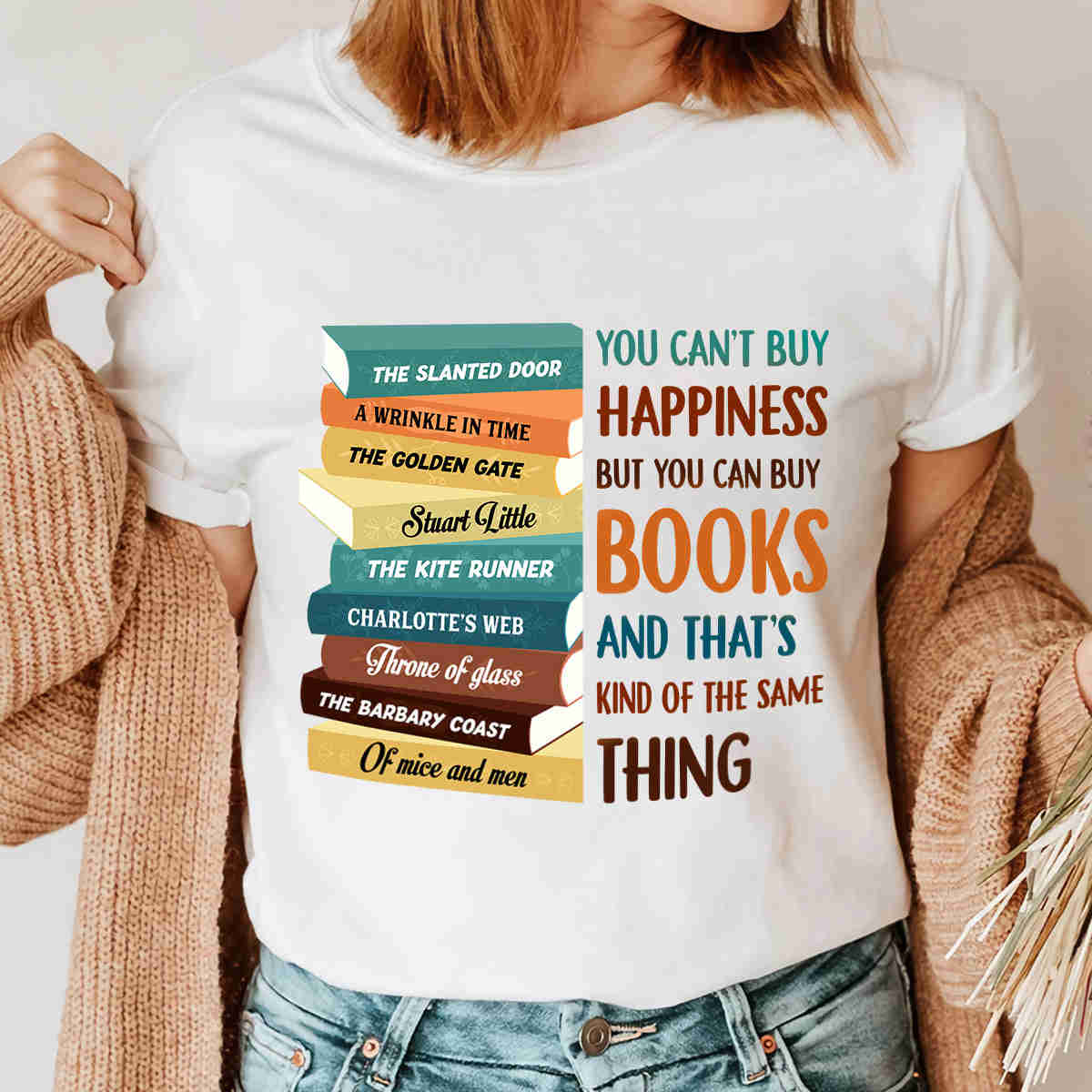 Custom Bookshelf T-Shirt for Book Lovers - TSWH33