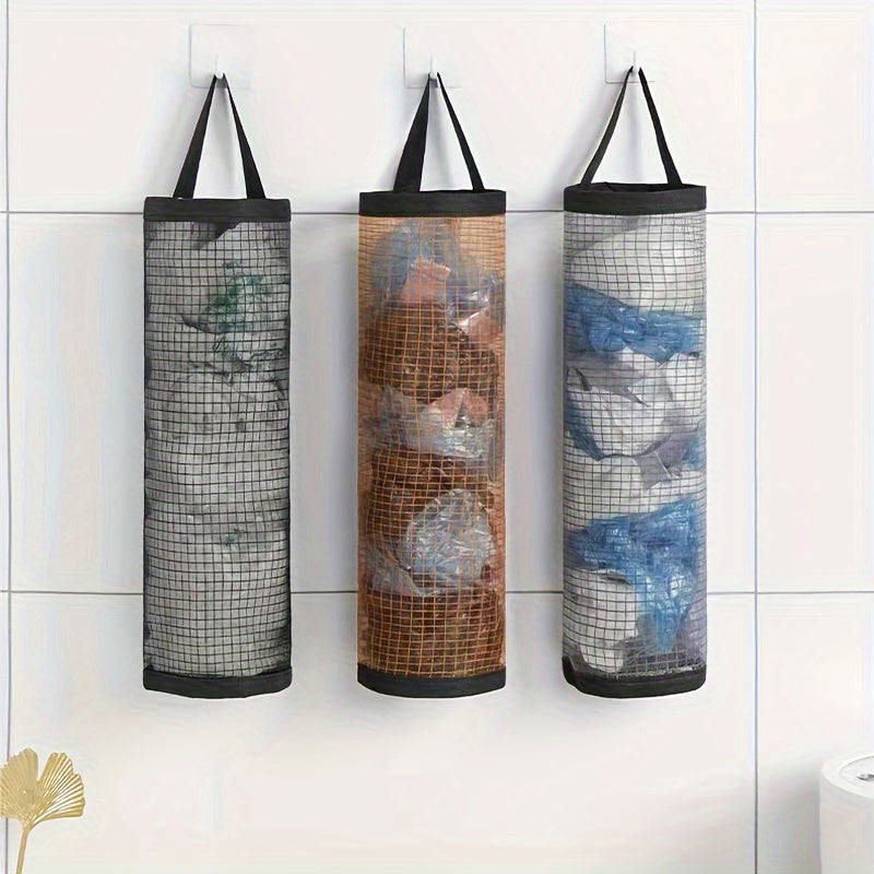 1pc Wall Hanging Trash Bag Organizer, Durable Washable Garbage Bag Holder for Plastic Bags