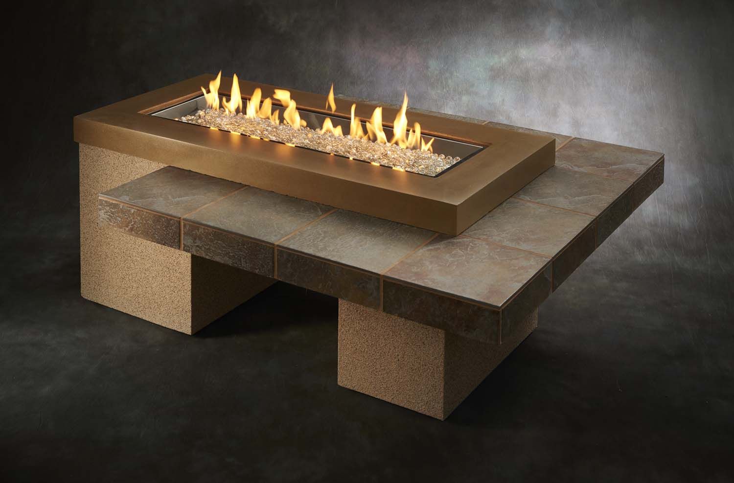 Outdoor Greatroom - Black Uptown Linear Gas Fire Pit Table - UPT-1242