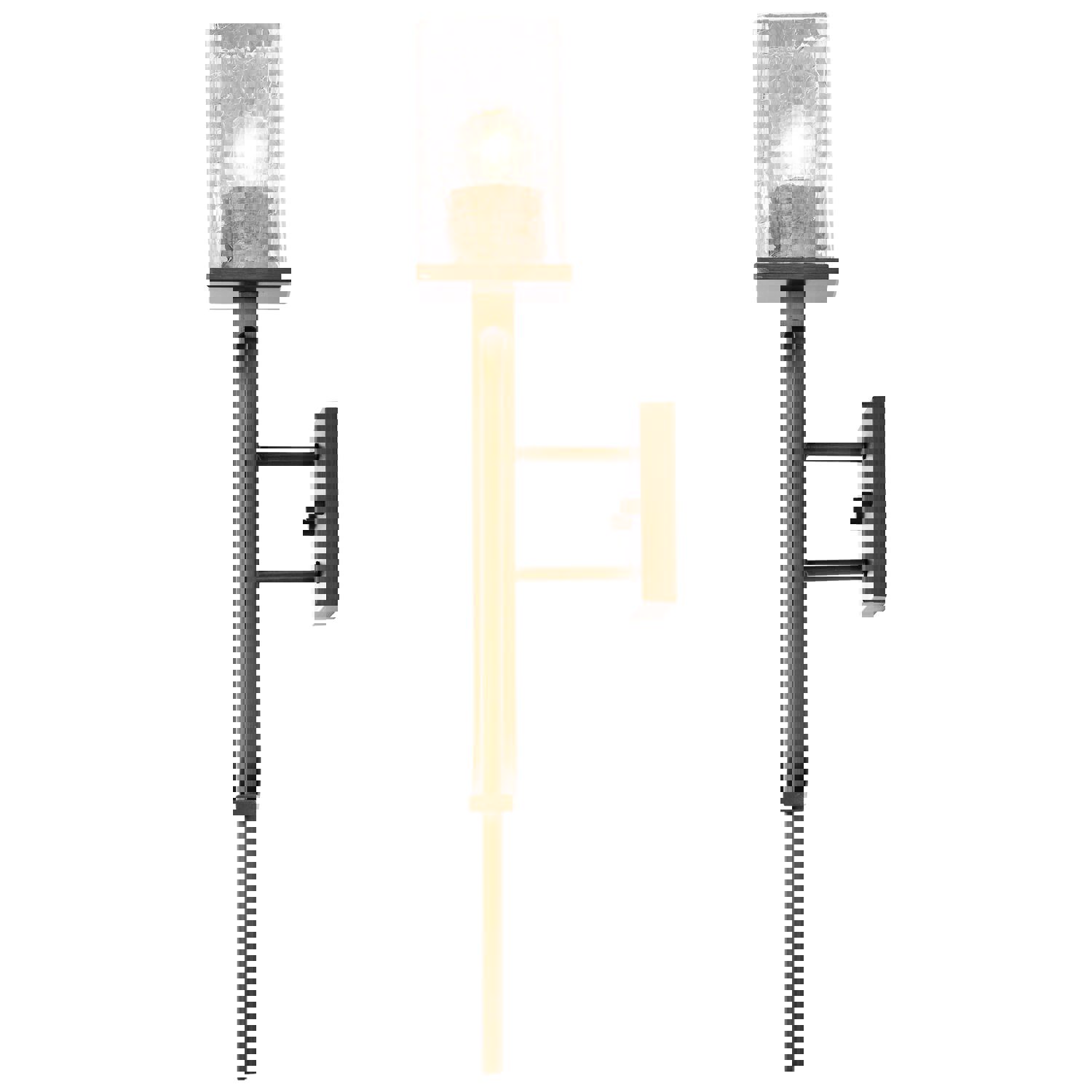 SATCO/NUVO Terrace 1 Light Wall Sconce in Natural Brass Finish with Crackel Glass