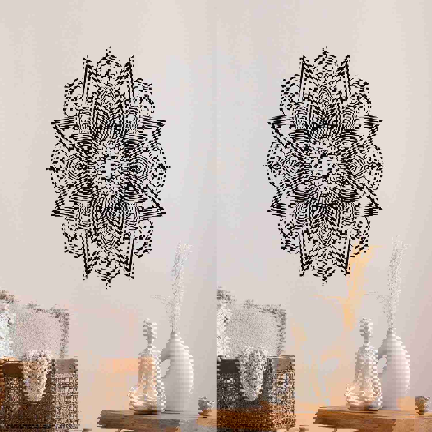 Vinyl Wall Decal Indian Mandala Round Flower Garden Floral Art Stickers Mural (g9803)