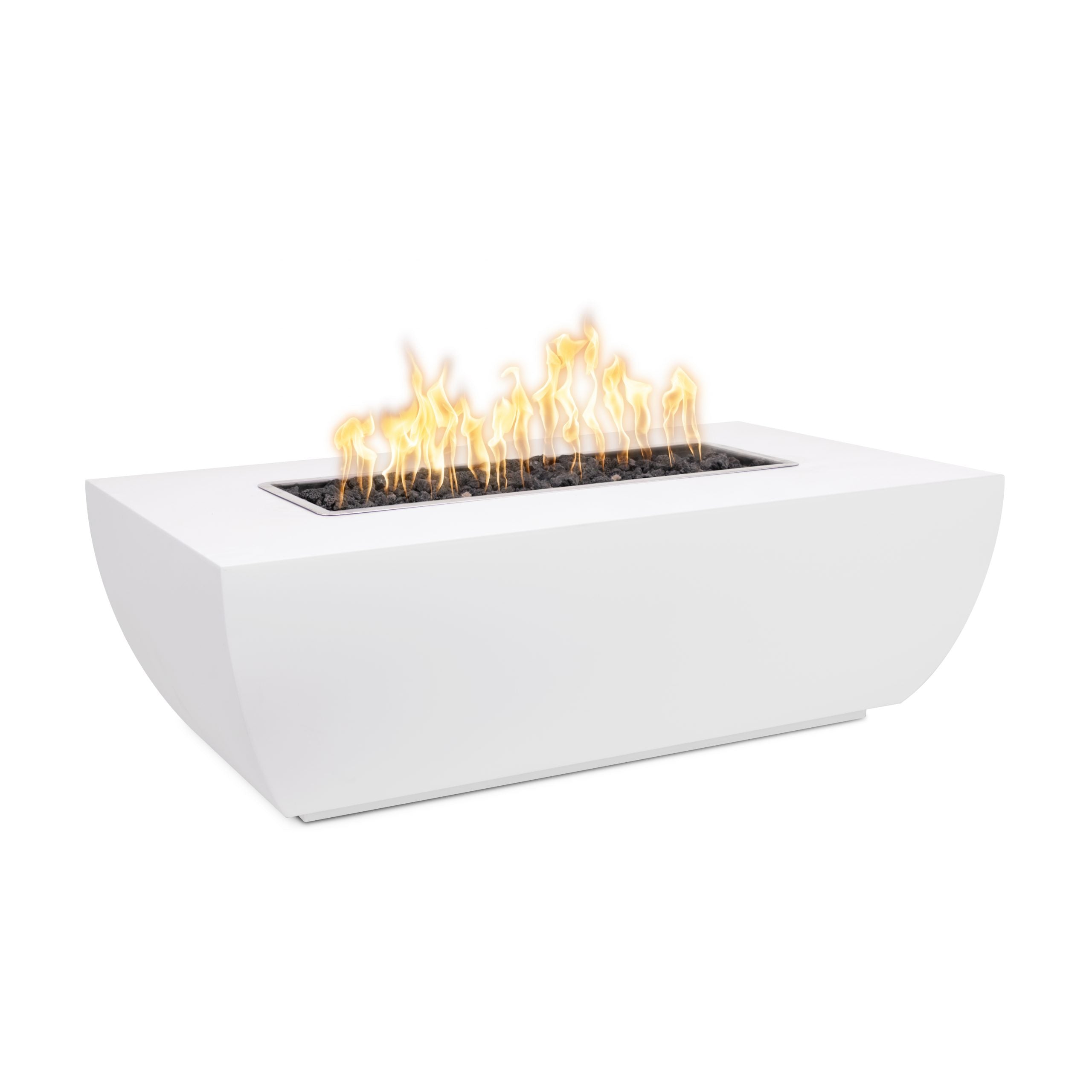 Outdoor Plus Linear Avalon 84 Corten Steel Liquid Propane Fire Pit with 110V Electronic Ignition