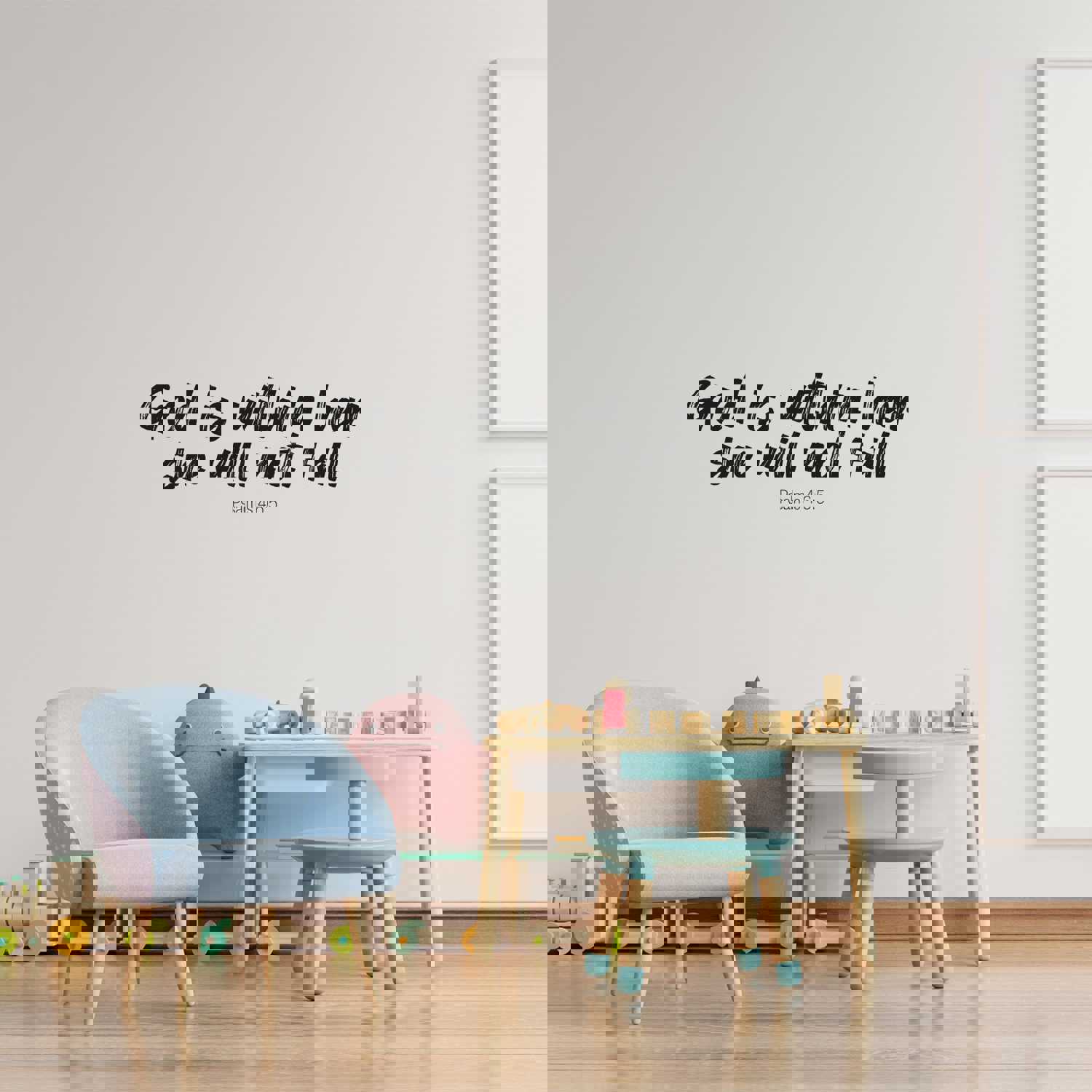 Girls Quotes Vinyl Wall Art Sticker Decal - Psalm 46:5 God Is Within Her