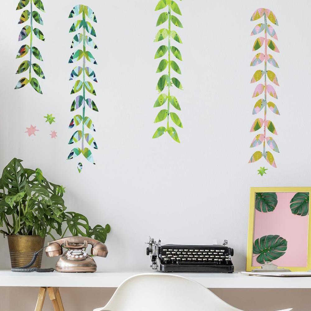 PAINTERLY FLORAL CLUSTERED PEEL AND STICK GIANT WALL DECALS