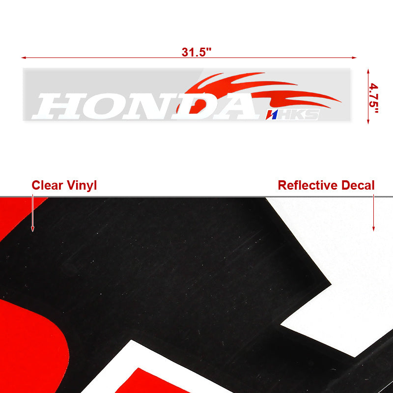 Premium Non-Fading Vinyl Front Window Windshield Banner for HONDA HKS Racing