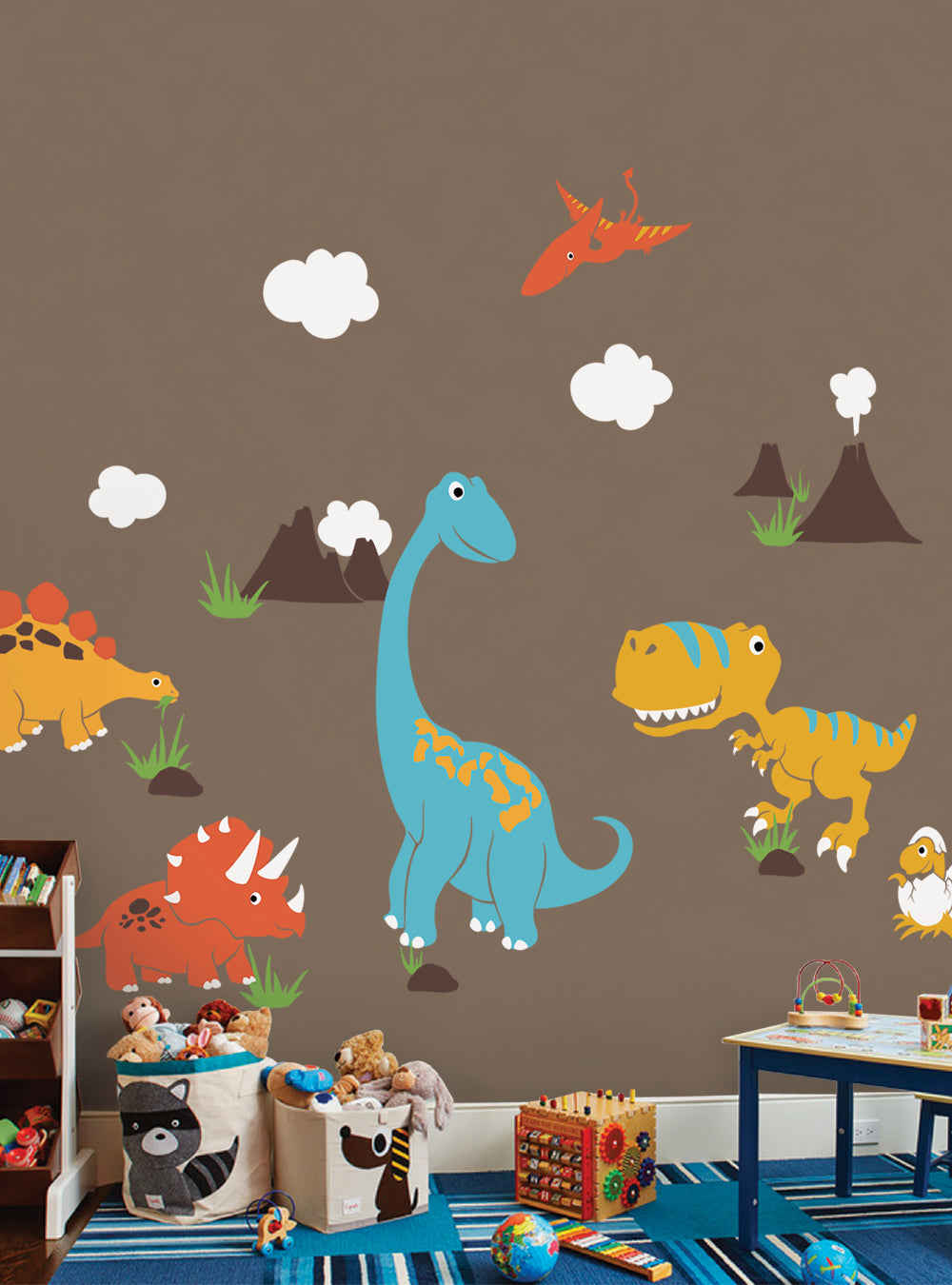 Dinosaur Wall Decal Set for Kids Room