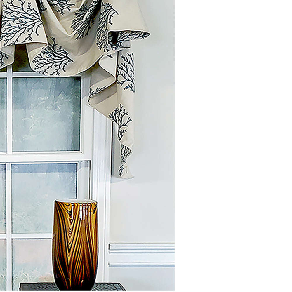 RLF Home Luxurious Modern Design Classic Deep-Sea Victory Swag 3-Scoop Window Valance 50 x 25