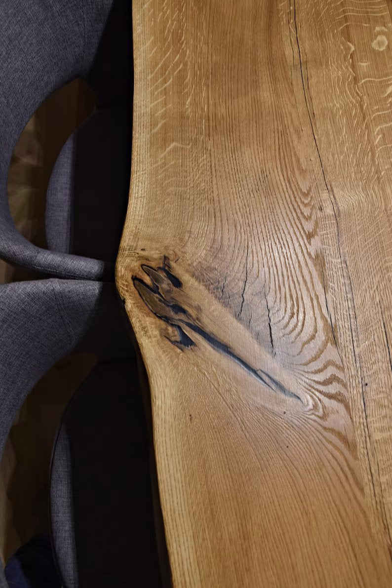 Handcrafted Oak Rectangular Dining Table for Modern & Rustic Spaces