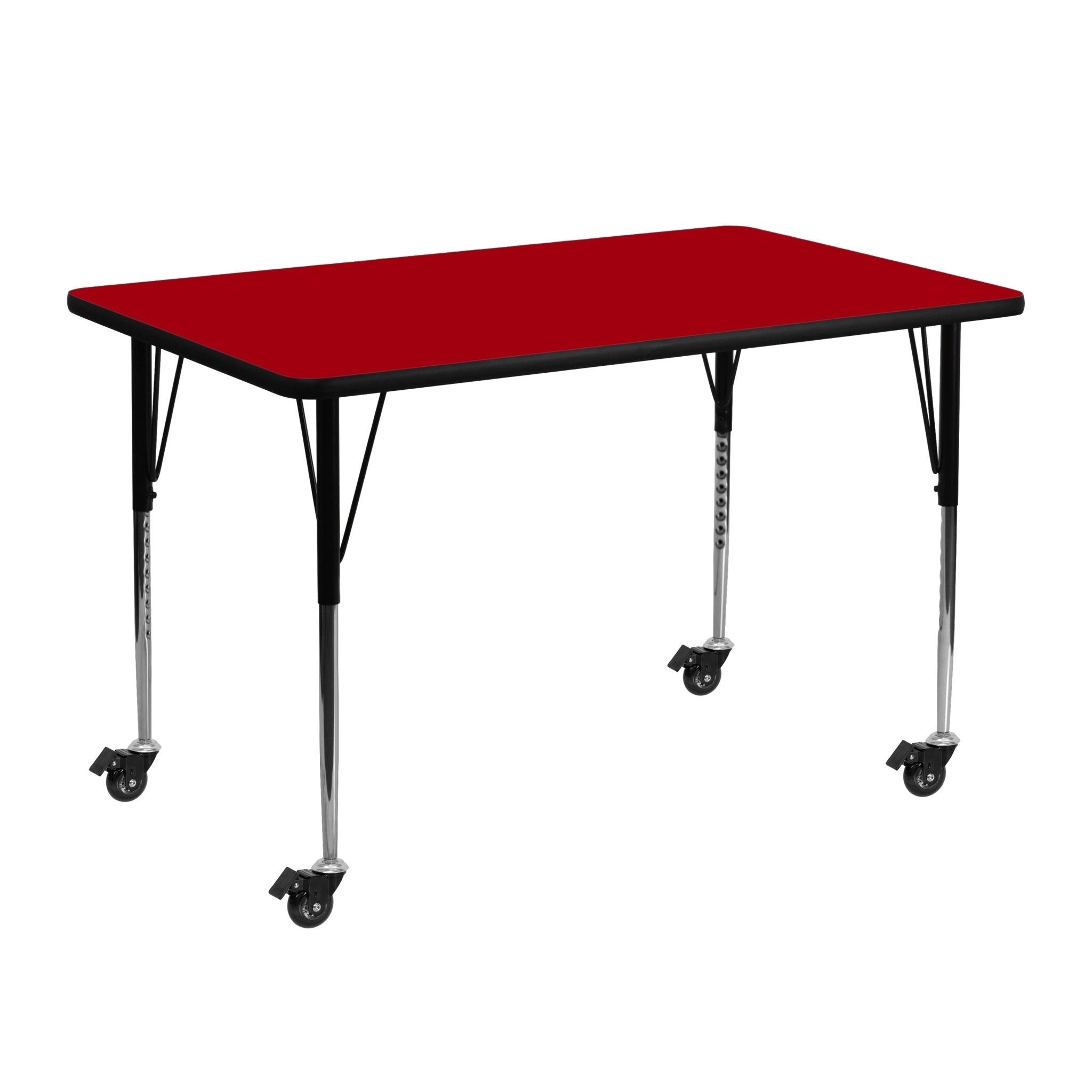 Wren Mobile 24W x 48L Rectangular Thermal Laminate Activity Table with Adjustable Legs