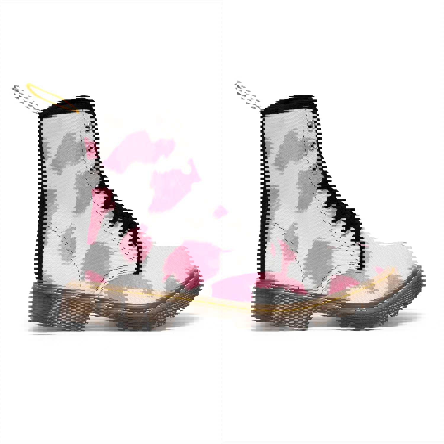 Pink Cow Print Canvas Boots for Women