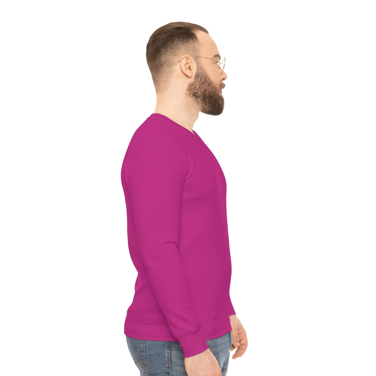 Hot Pink Lightweight Men's Sweatshirt - Breathable & Soft