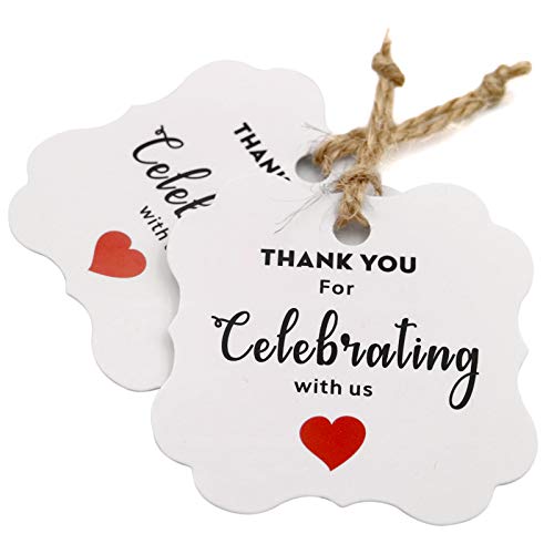 Original Design 100PCS Paper Gift Tags with Red Hearts for Celebrations