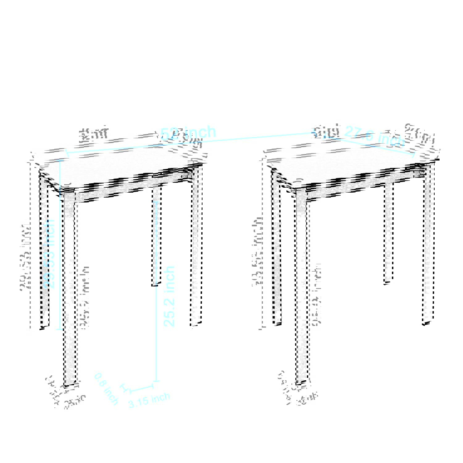 7 Piece Kitchen Dining Table and Chair Set with Glass Tabletop and PU Leather Chairs