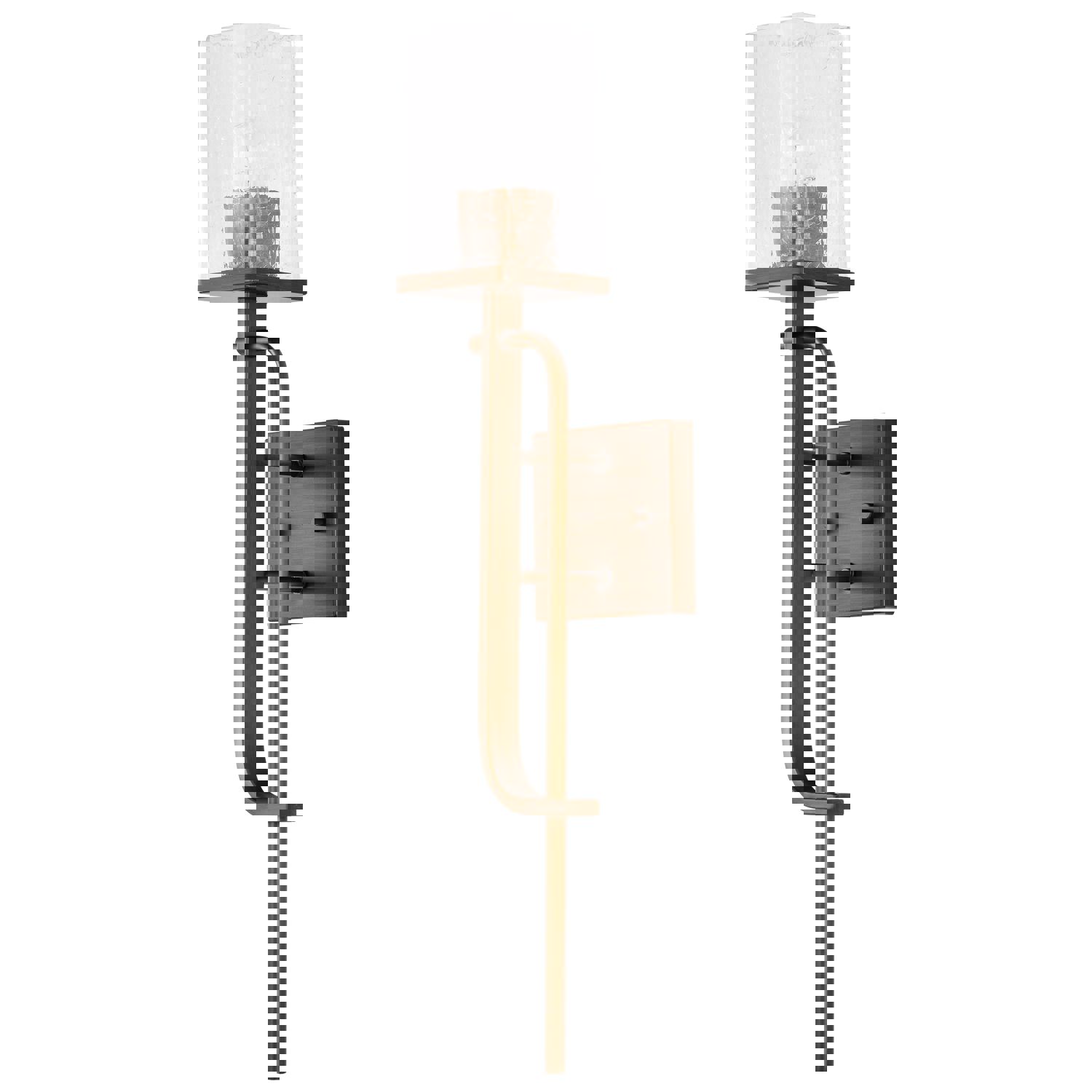 SATCO/NUVO Terrace 1 Light Wall Sconce in Natural Brass Finish with Crackel Glass
