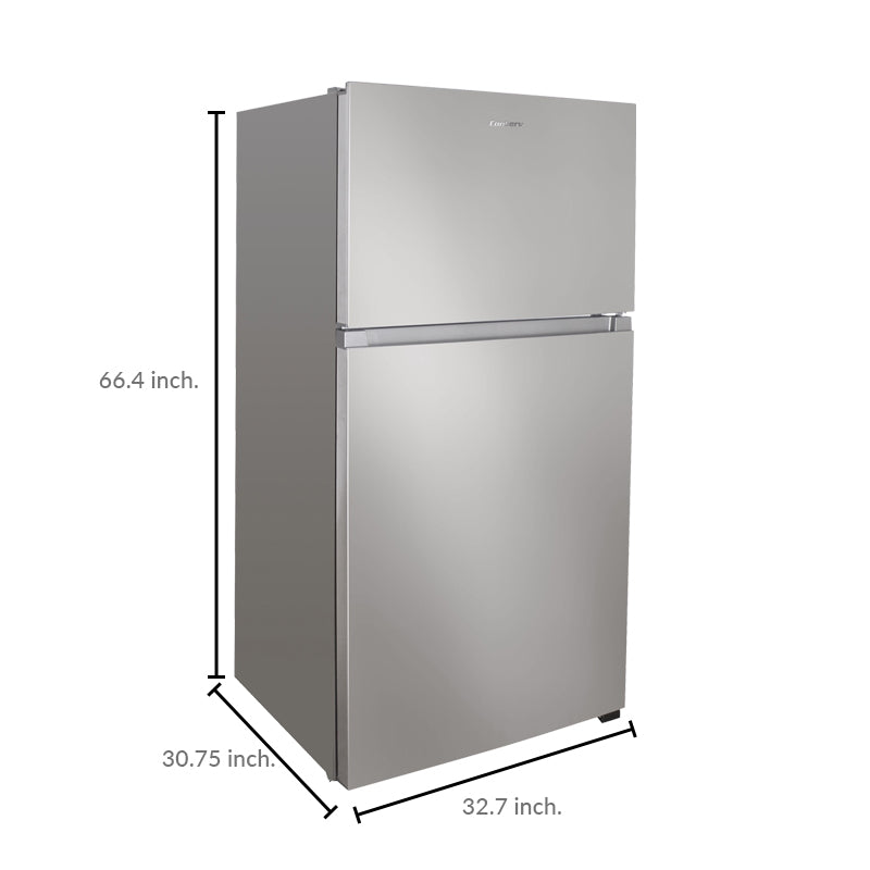 21 cf Stainless Top Mount Refrigerator-Freezer with Ice Maker