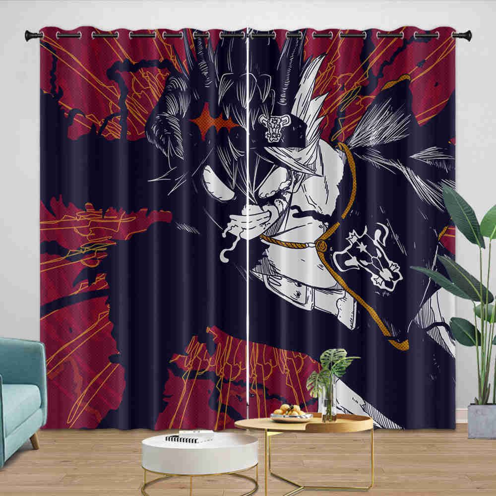 Black Clover Blackout Curtains - HD 3D Printing, Noise Reducing Window Drapes