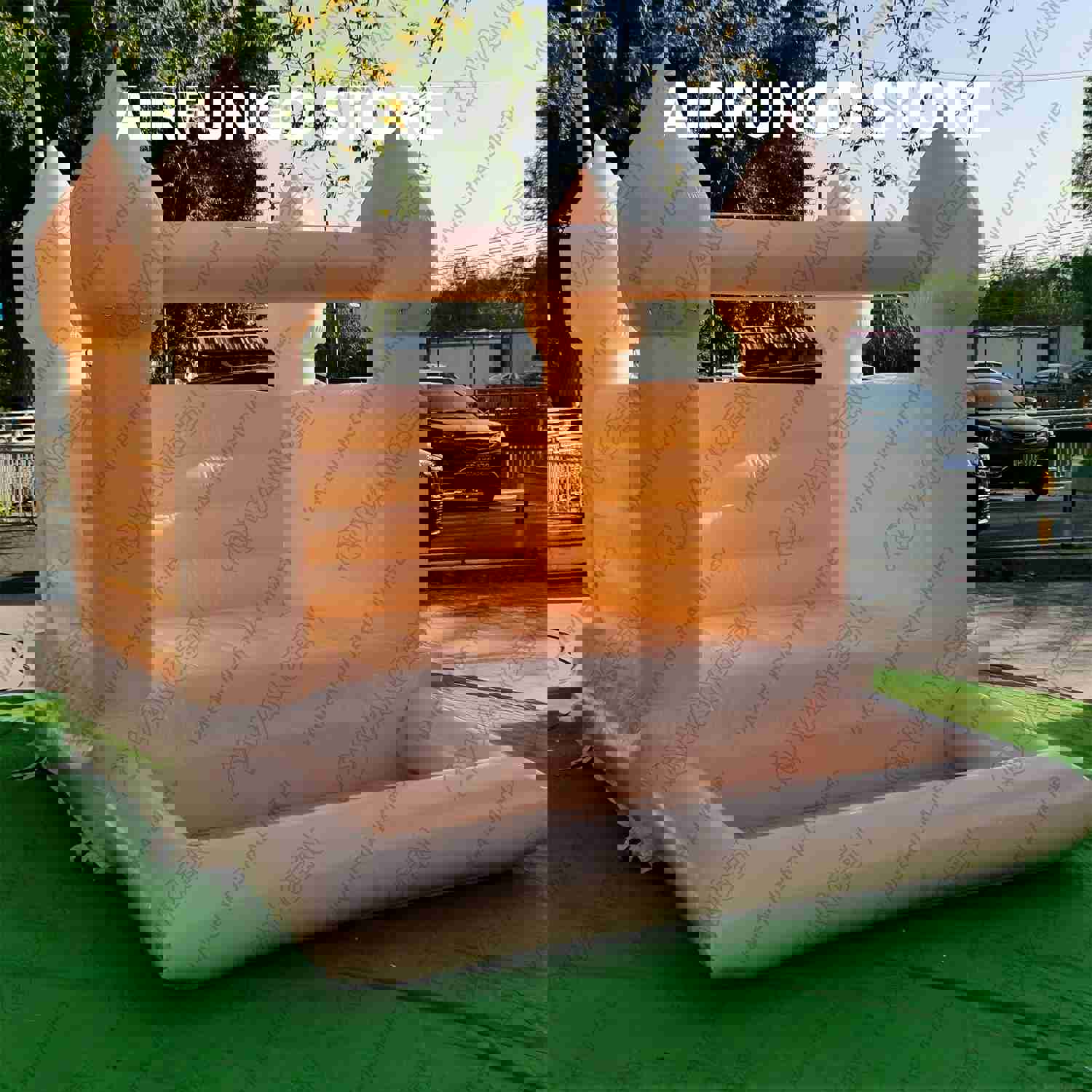 Used Soft Play Inflatable White Bounce House With Slide and Ball Pit