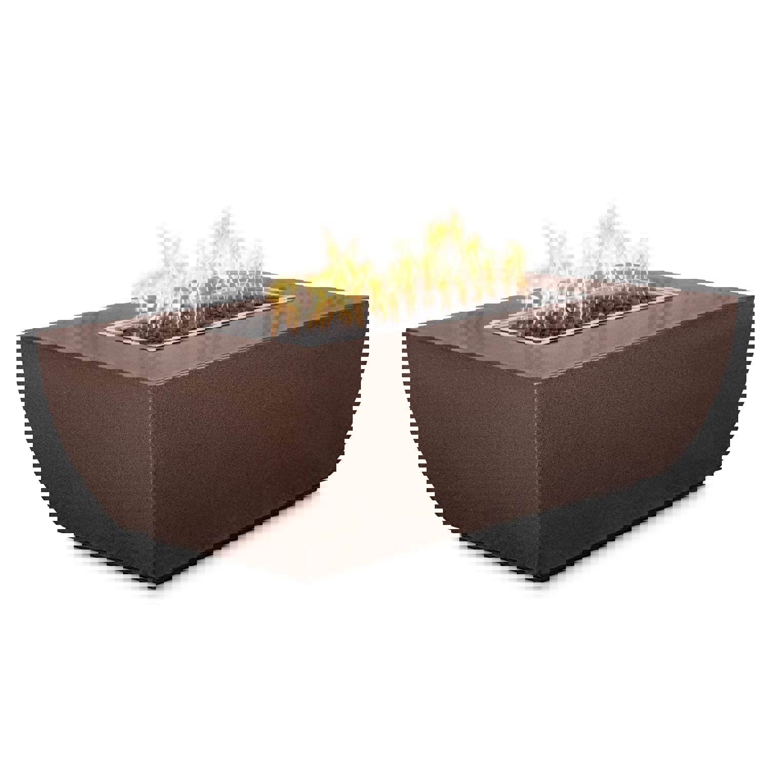Outdoor Plus Linear Avalon 84 Corten Steel Liquid Propane Fire Pit with 110V Electronic Ignition