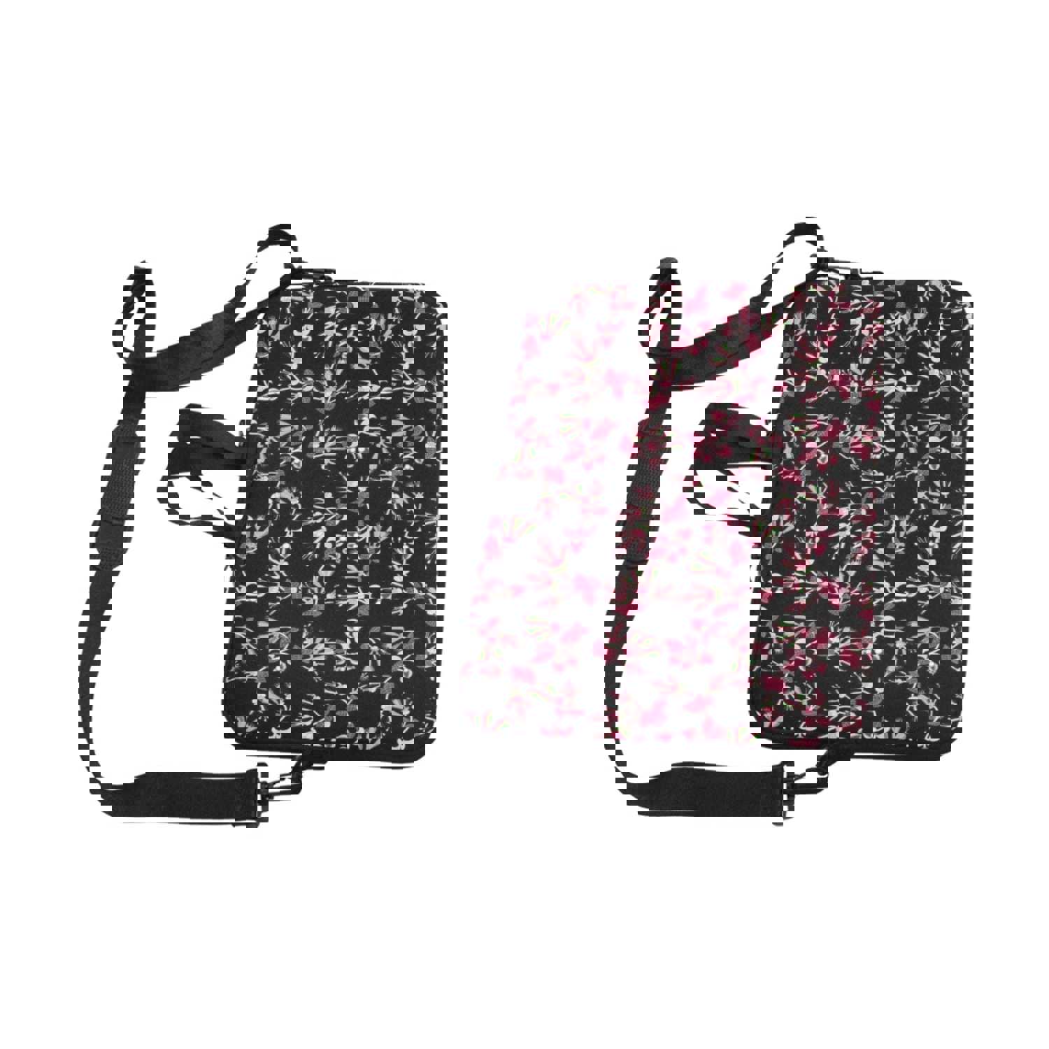 Floral Green Black Laptop Handbag