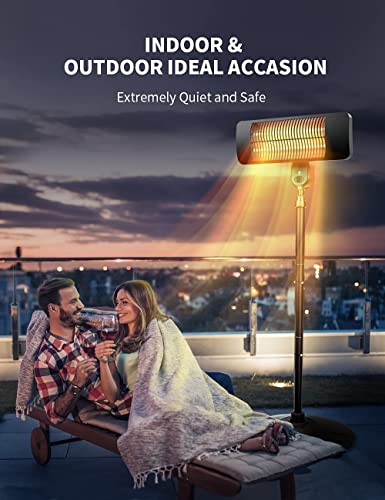 Electric Outdoor Heater - Infrared Patio Heater with Fast Heating & Safety Protection