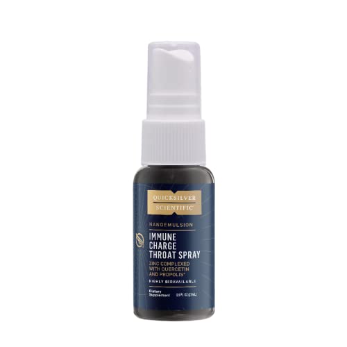 Quicksilver Scientific Immune Charge+ Zinc Throat Spray - Advanced Immune Support with Liposomal Zinc & Quercetin