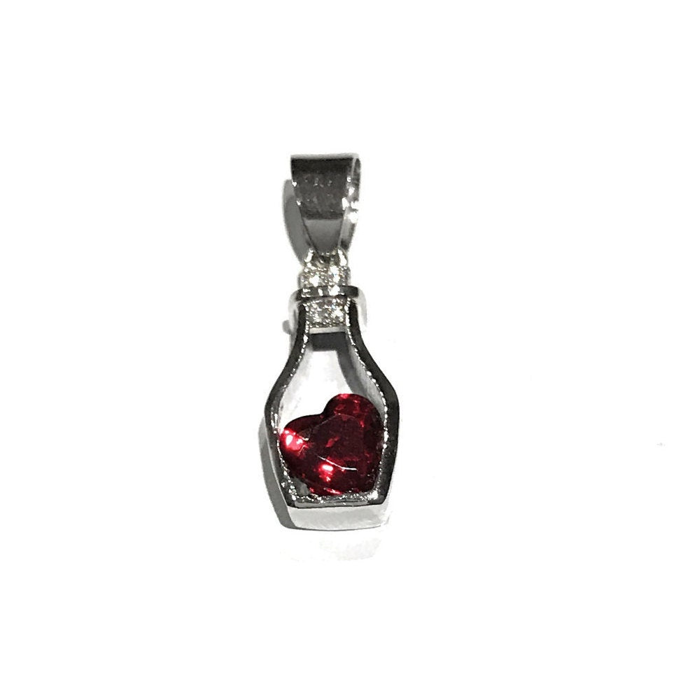 Heart in a Bottle Pendant CZ Micro Pave Jewelry Supplies for Jewelry Making