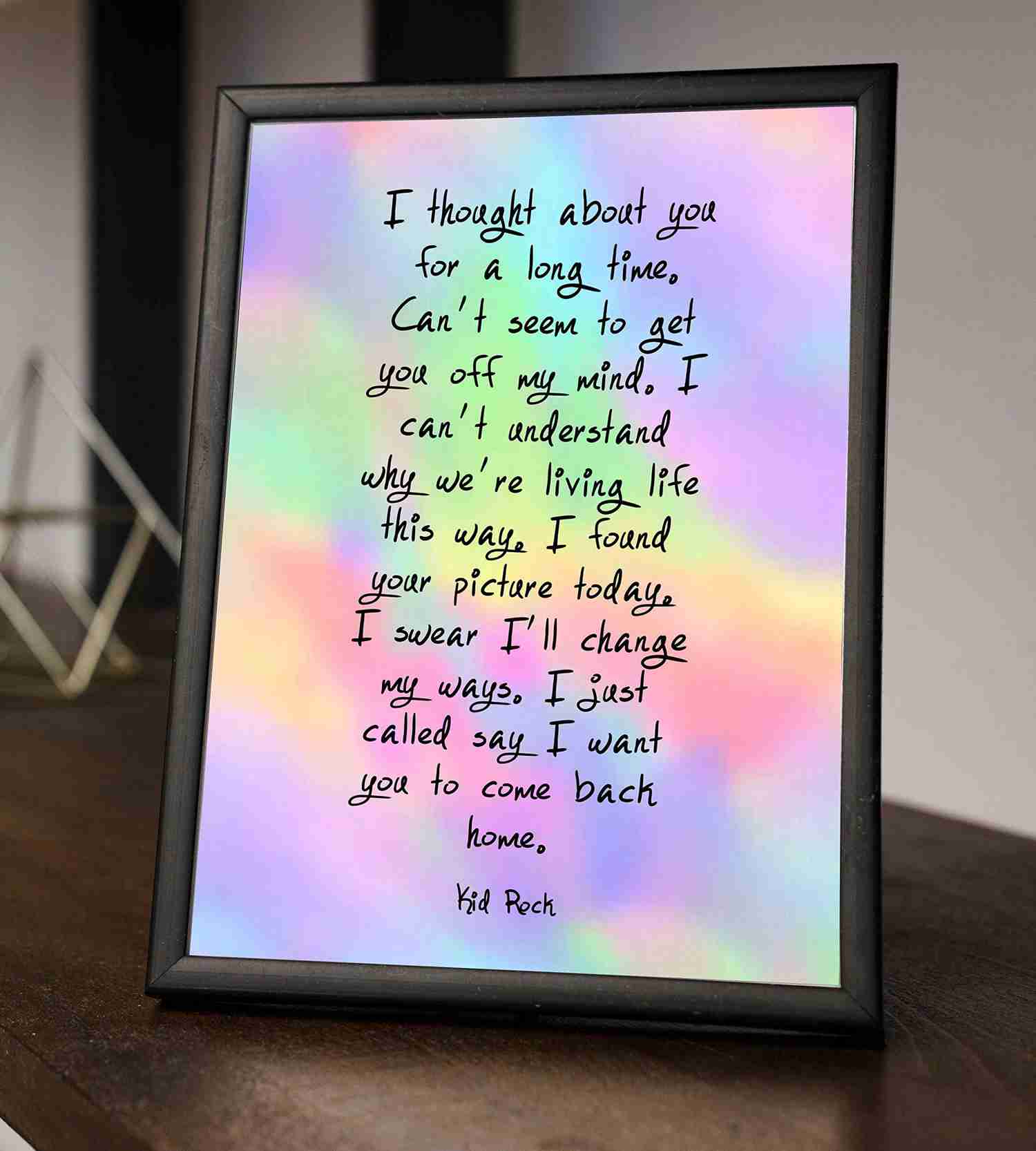 Kid Rock & Sheryl Crow-Picture Song Lyrics Wall Art Sign - 8 x 10 Rock Music Poster Print - Ready to Frame