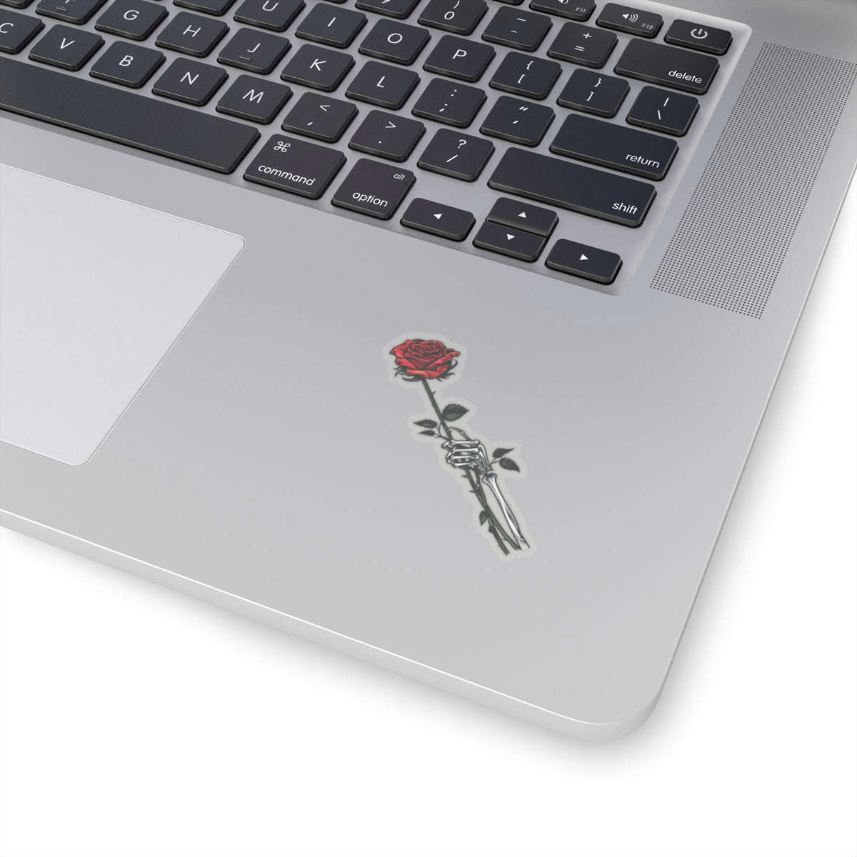 Skeleton Hand Red Rose Sticker - Skull Flower Tattoo Decal for Phone, Laptop, and More