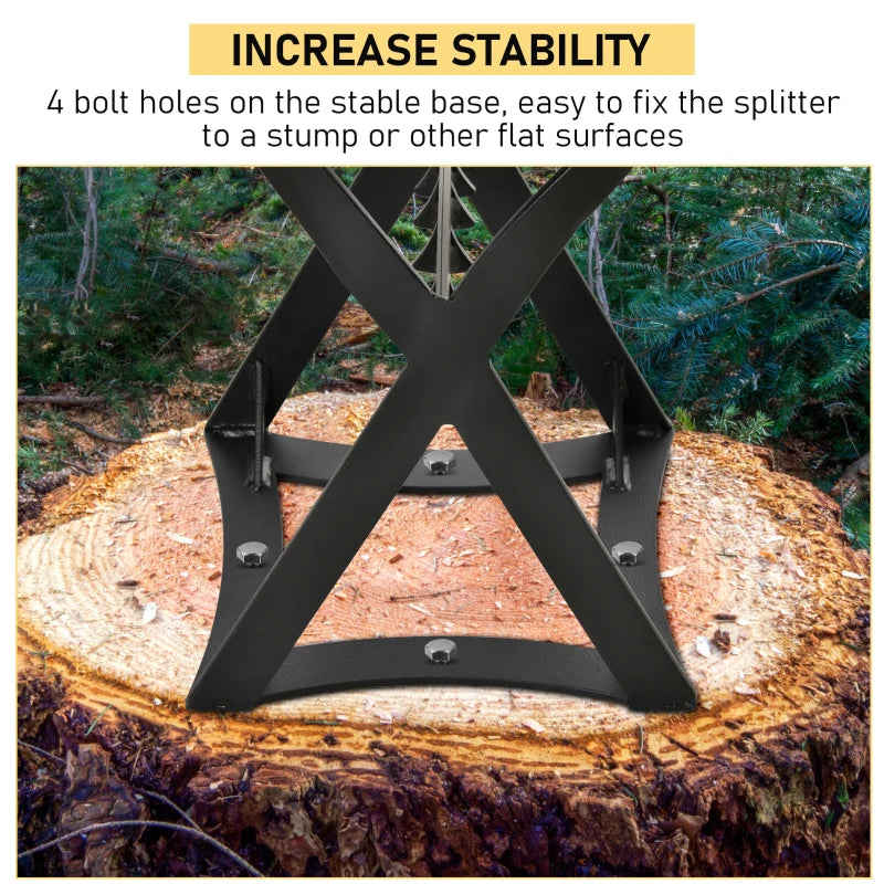 Outsunny Wood Splitter with Carbon Steel Wedge for Indoor/Outdoor Use