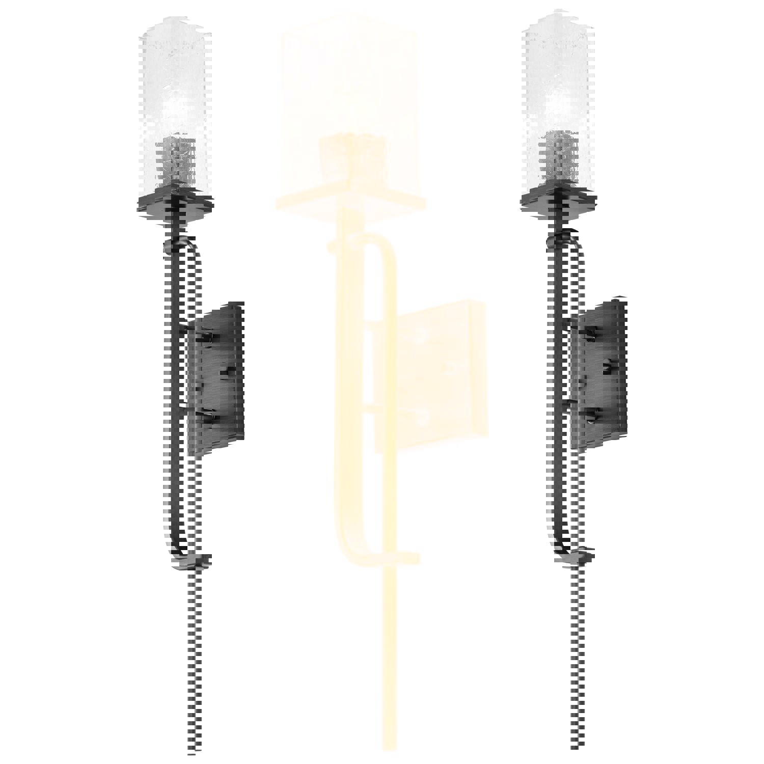 SATCO/NUVO Terrace 1 Light Wall Sconce in Natural Brass Finish with Crackel Glass