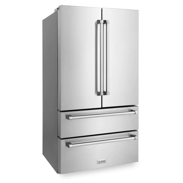 ZLINE 36 22.5 cu. ft Freestanding French Door Refrigerator with Ice Maker in Fingerprint Resistant Stainless Steel
