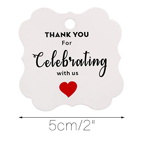 Original Design 100PCS Paper Gift Tags with Red Hearts for Celebrations