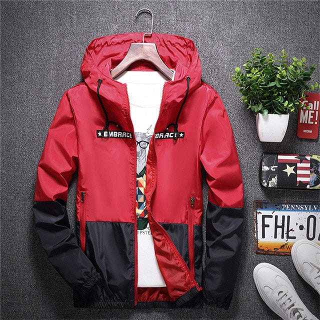 NaranjaSabor 2020 Men's Fashion Patchwork Hooded Jacket - Slim Fit, Multiple Colors & Sizes