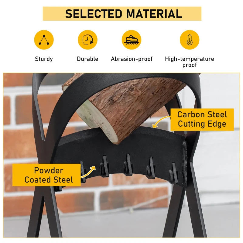 Outsunny Wood Splitter with Carbon Steel Wedge for Indoor/Outdoor Use