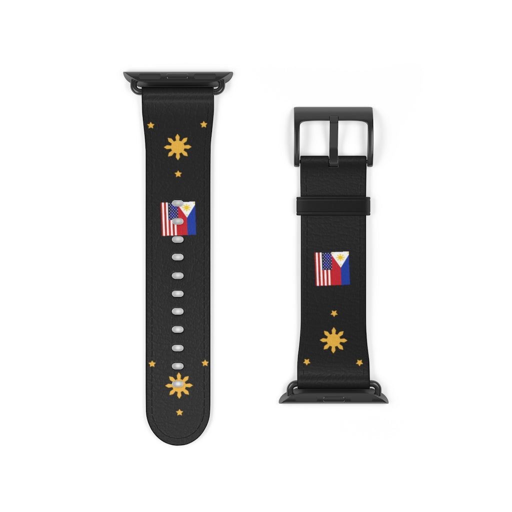 Philippine Sun and Star Apple Watch Band - Faux Leather Strap for Apple Watch