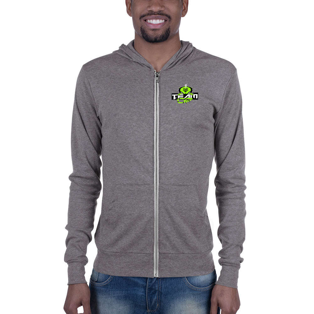 Unisex Lightweight Zip-Up Hoodie with Kangaroo Pocket