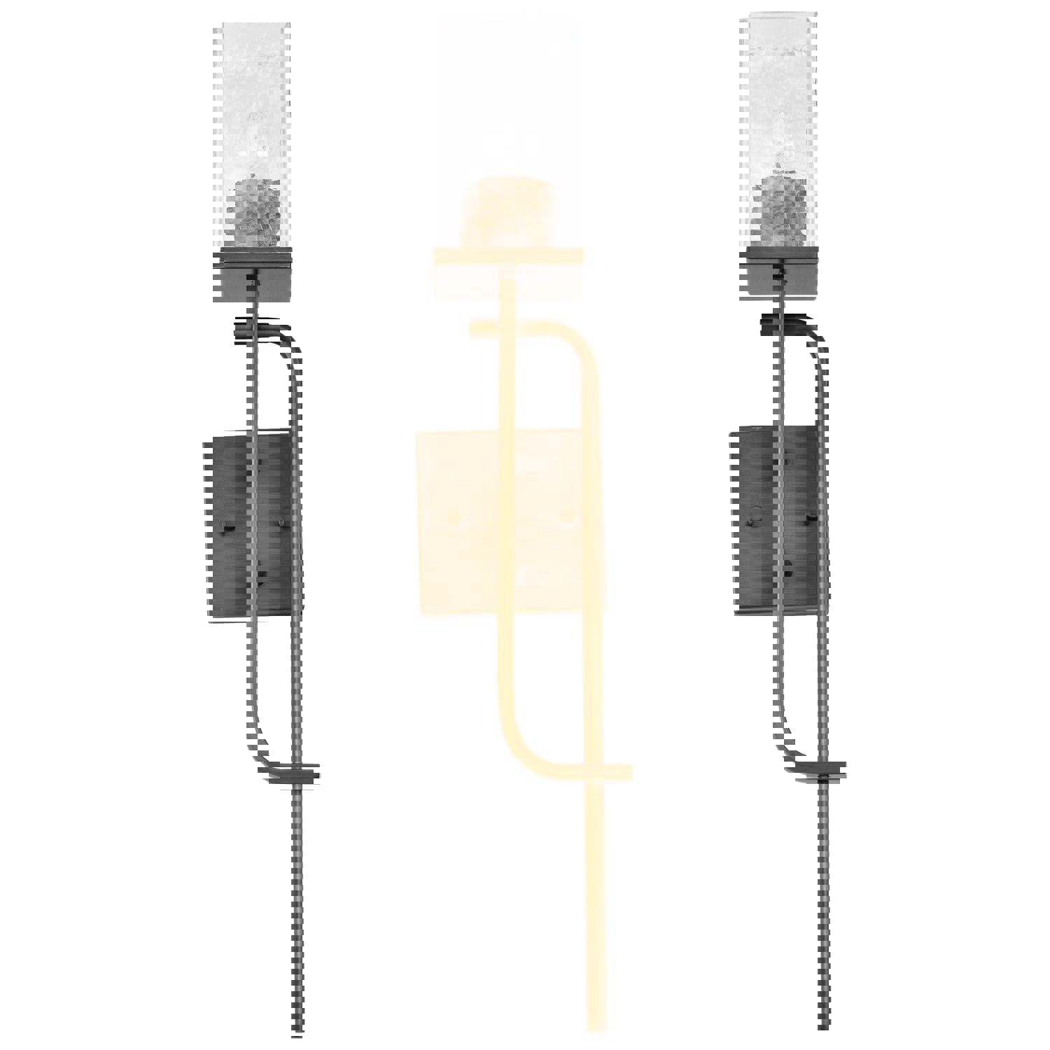 SATCO/NUVO Terrace 1 Light Wall Sconce in Natural Brass Finish with Crackel Glass