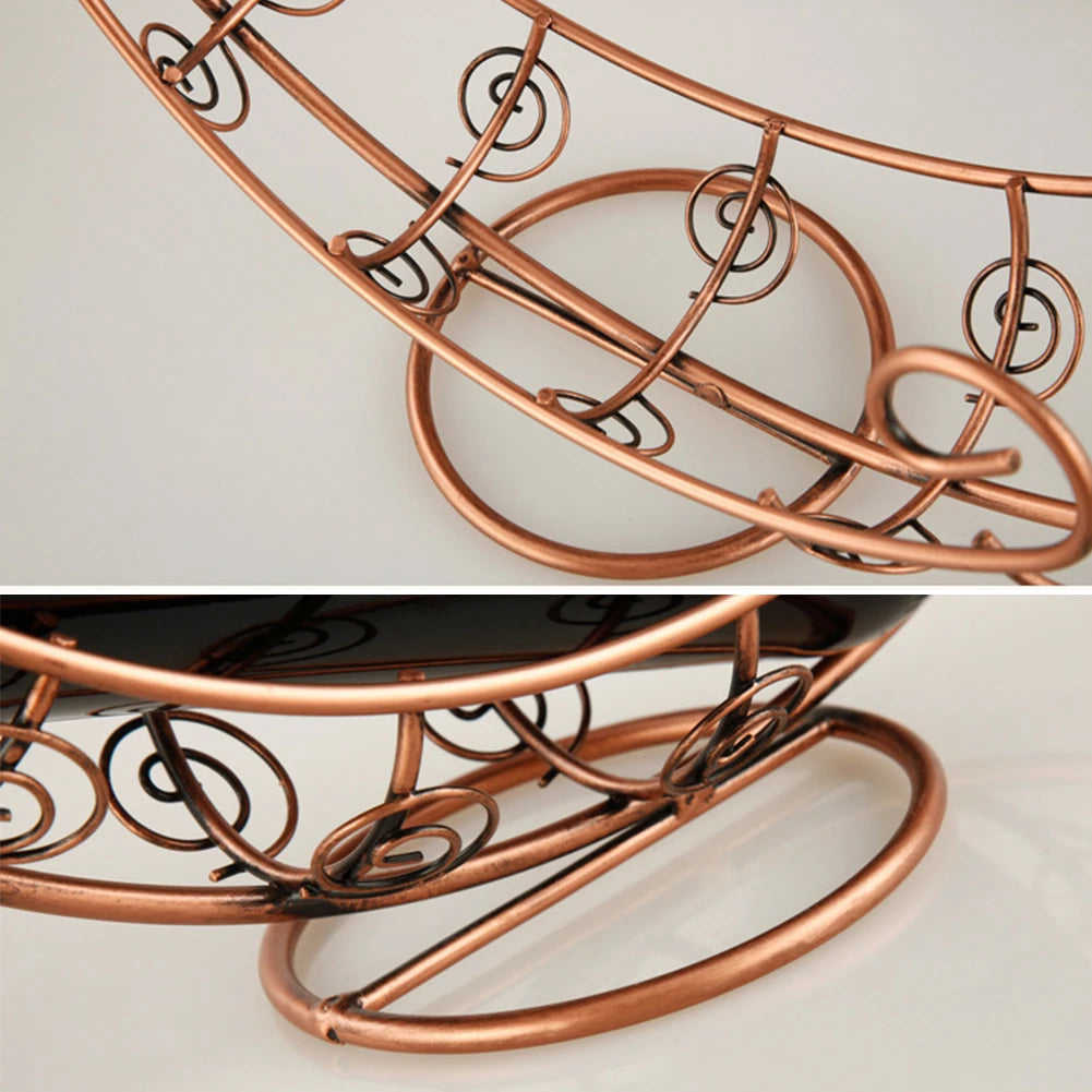 Vintage Metal Wine Glass Holder - Hanging Bar Storage Rack for Home Decoration