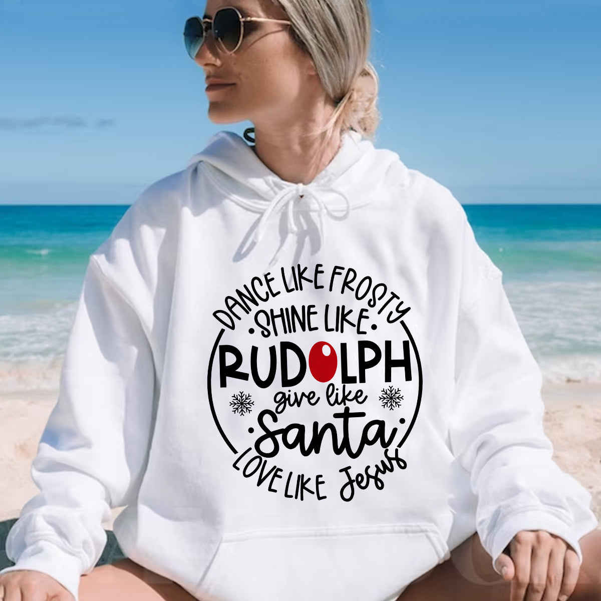 Dance Like Frosty, Shine Like Rudolph, Give Like Santa, Love Like Jesus Sweater/Hoodie