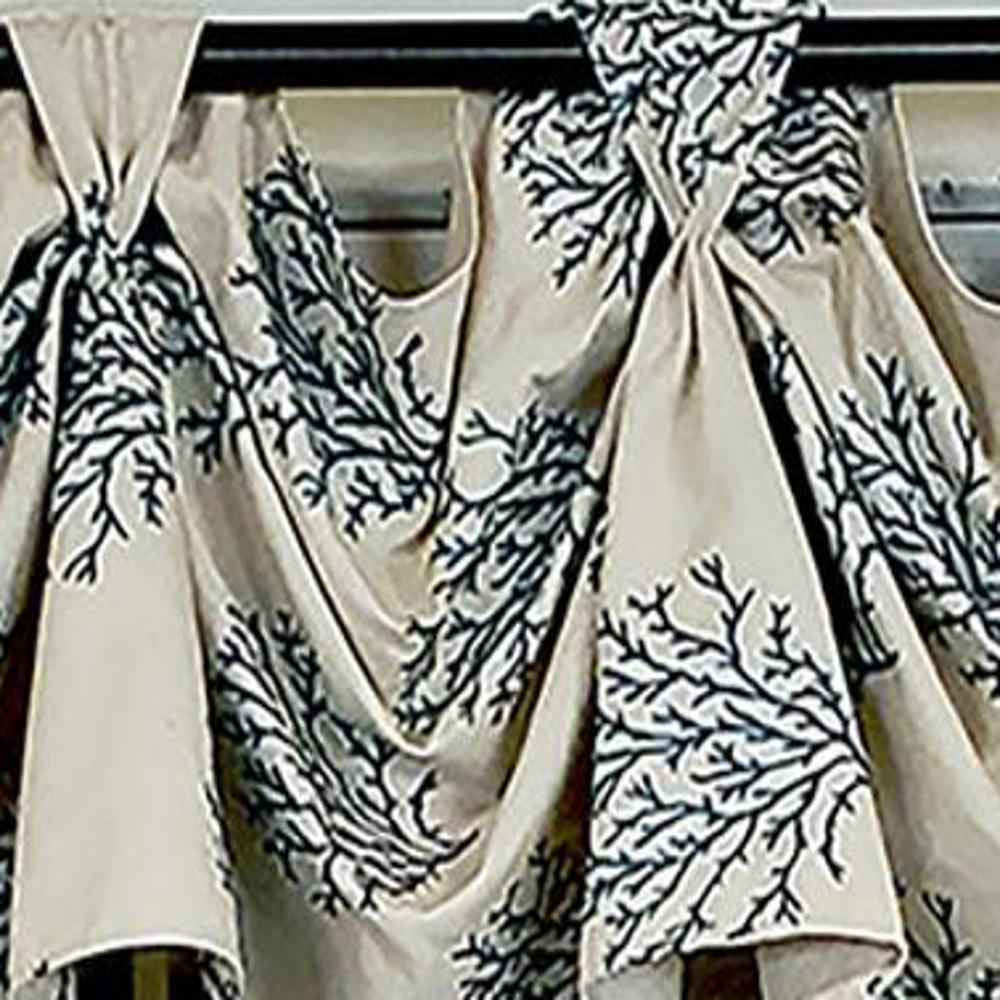 RLF Home Luxurious Modern Design Classic Deep-Sea Victory Swag 3-Scoop Window Valance 50 x 25