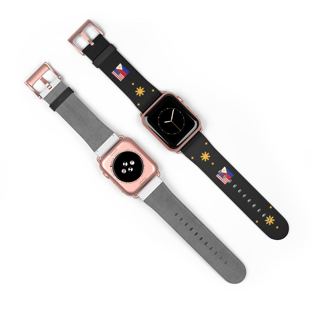 Philippine Sun and Star Apple Watch Band - Faux Leather Strap for Apple Watch