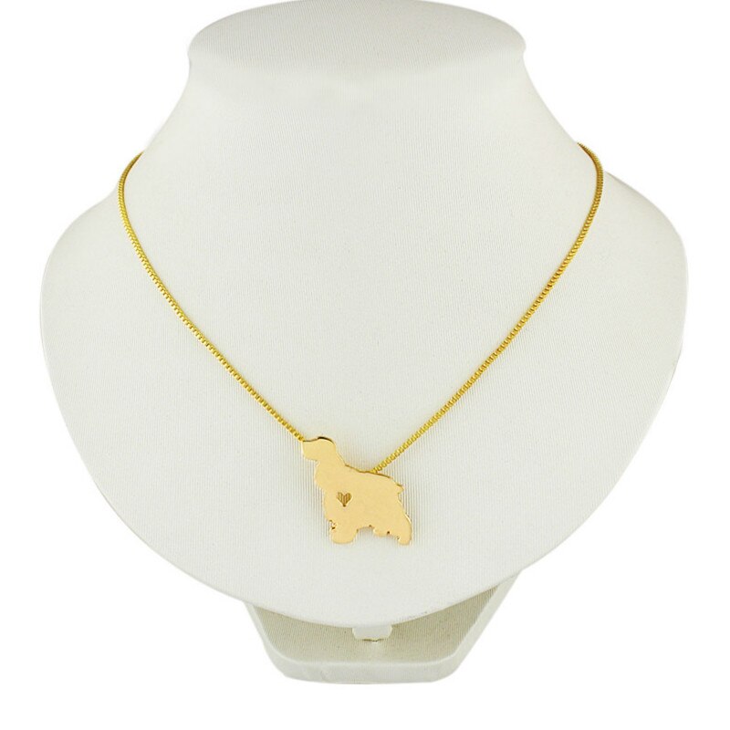 G.SKY Cocker Spaniel Dog Necklace - Buy One Get One Free, Golden Plated Animal Pendant Jewelry