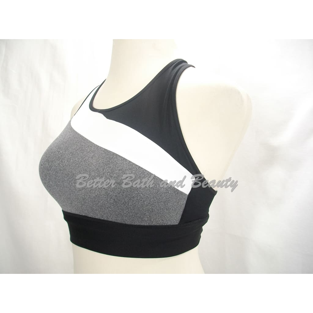 Champion C9 N9683 Asymmetrical Longline Wire-Free Sports Bra - XS (Gray/White)