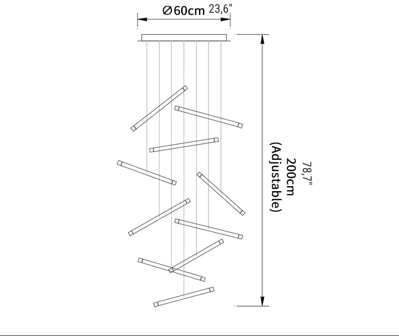 Gold/Chrome/Black Luxury Minimalist Chandelier - MIRODEMI COLLECTION