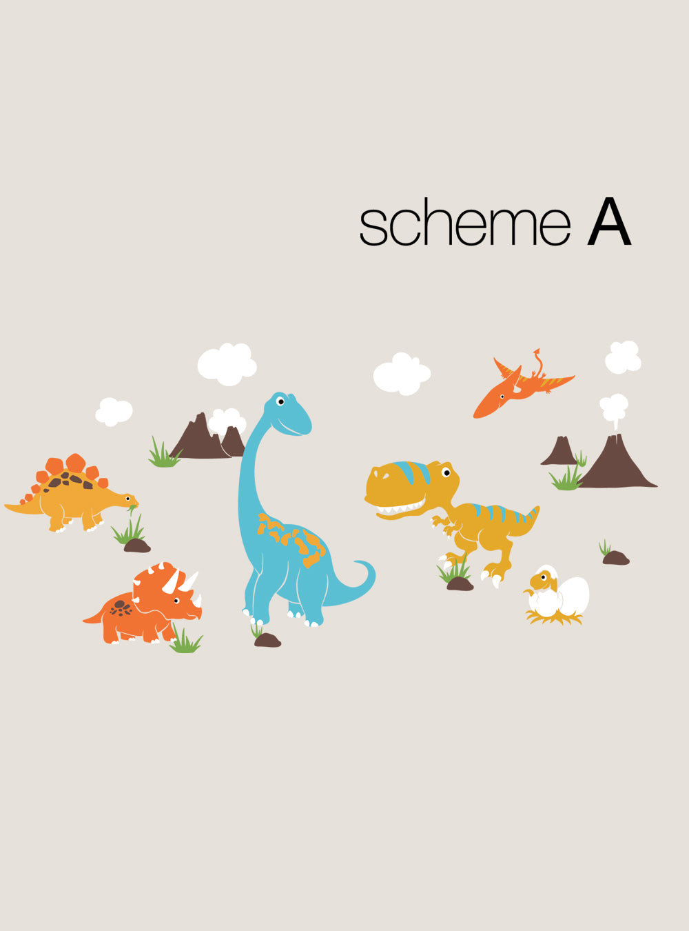Dinosaur Wall Decal Set for Kids Room
