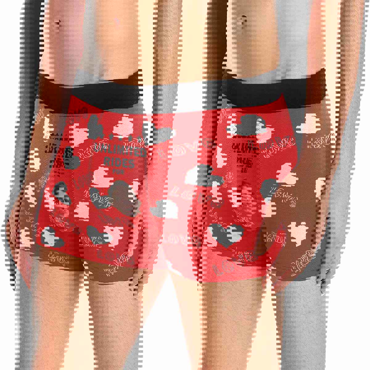 Custom Face Love Mens Boxer Briefs - Personalized Valentine Gift for Husband