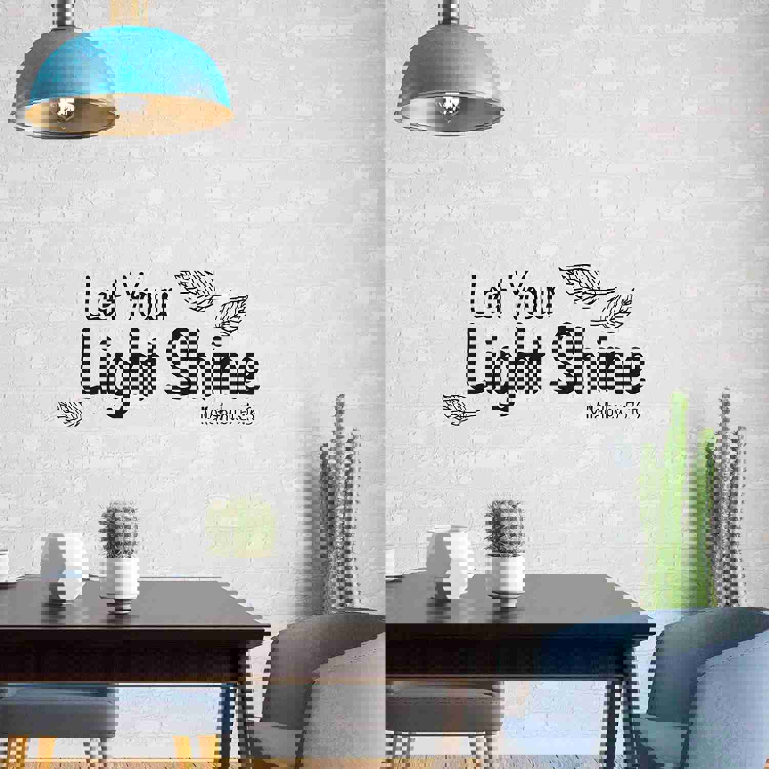 Religious Quotes Vinyl Wall Sticker - Matthew Let Your Light Bible Verse Decal
