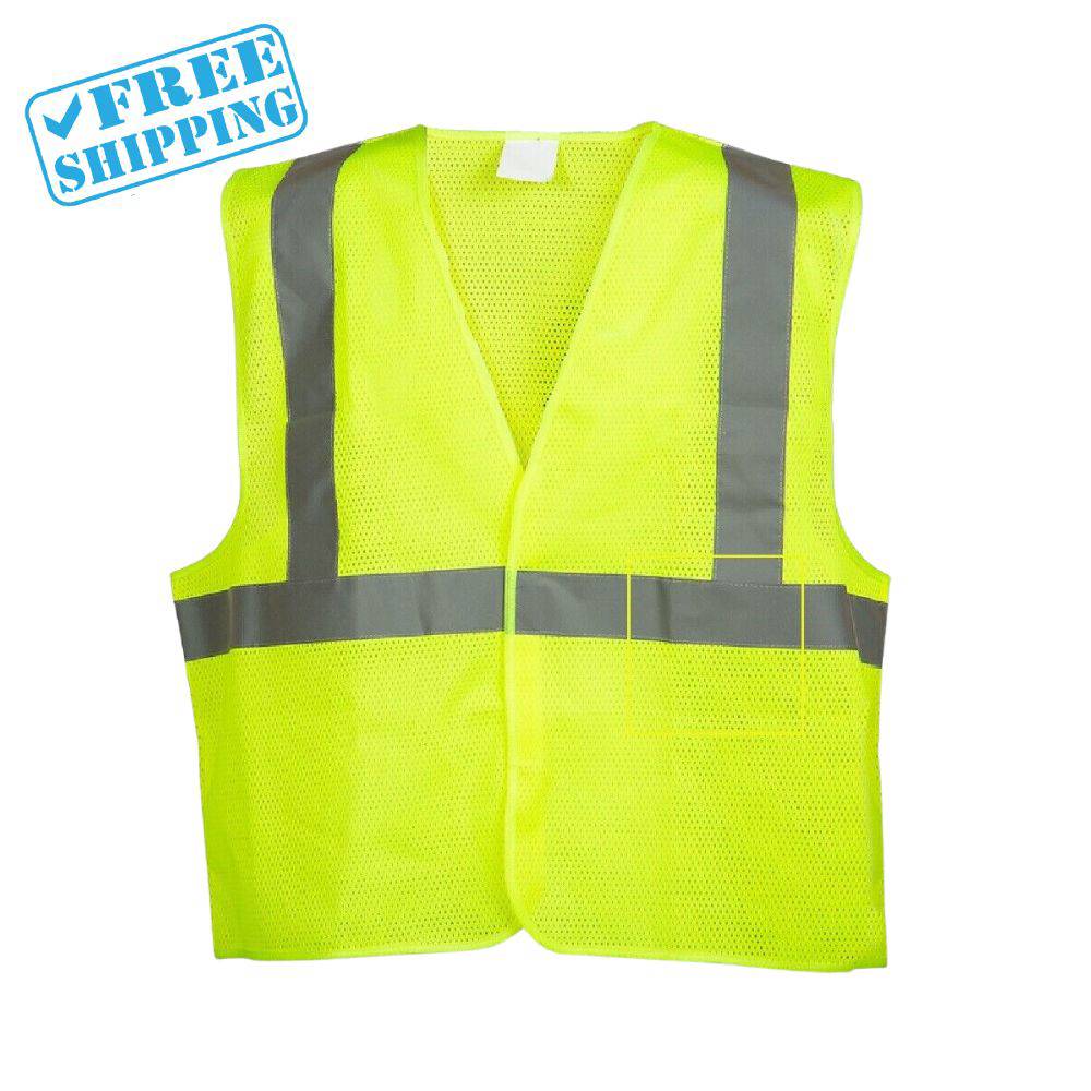 REFLECTIVE CLOTHING, DAY AND NIGHT SAFETY VEST - NEON YELLOW